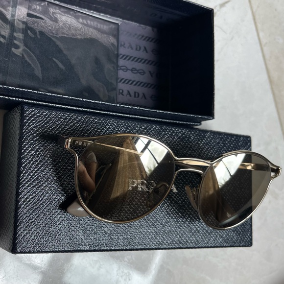 Prada for Women - SPR 62S ZVN-1C0 Gold Sunglasses - Picture 5 of 8